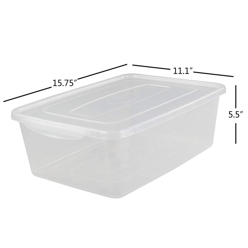 Anbers 16 Quart Clear Latching Storage Containers with Lid, Plastic Storage Box, 2 Packs - Image 2